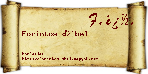 Forintos Ábel névjegykártya