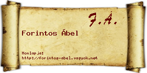 Forintos Ábel névjegykártya