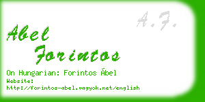 abel forintos business card