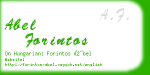 abel forintos business card